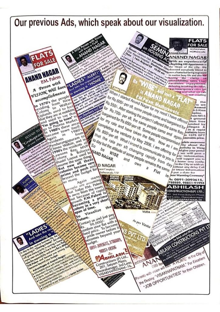 Abhilsh Constructions Paper Ads